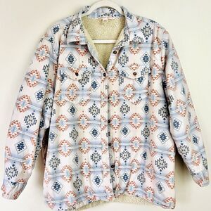 Cumberland Outfitters Super Soft Cozy Sherpa Fleece Aztec Southwestern Coat XXL